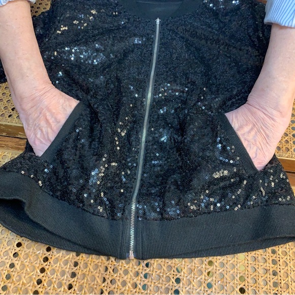 Black Sequin Sparkling bling bombers event jacket - Picture 9 of 11